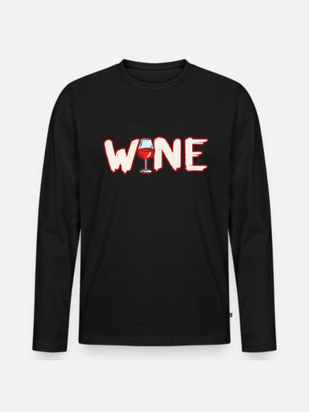 Wine Gift Idea - Men's Premium Organic Long Sleeve Shirt - black