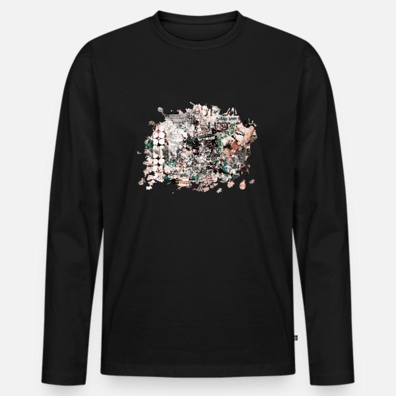 Splash farbig! - Männer Premium Bio Langarmshirt - Schwarz