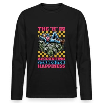 Comptabilité Le H de la comptabilité Stands Tableur - T-shirt manches longues Premium bio Homme - noir - Devant - Nico (187cm)