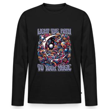 Astrologer Light The Path To Your Fortune Telling - Men's Premium Organic Long Sleeve Shirt - black - Front - Nico (187cm)