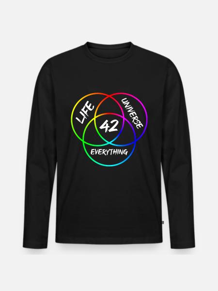 Antwort 42 - Männer Premium Bio Langarmshirt - Schwarz