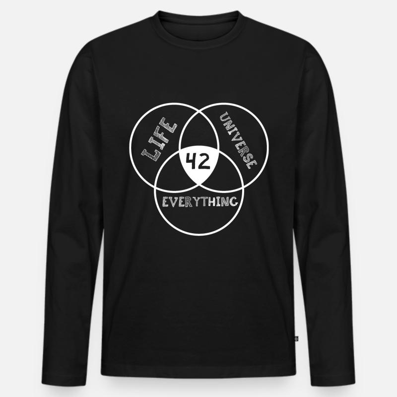Antwort 42 - Männer Premium Bio Langarmshirt - Schwarz