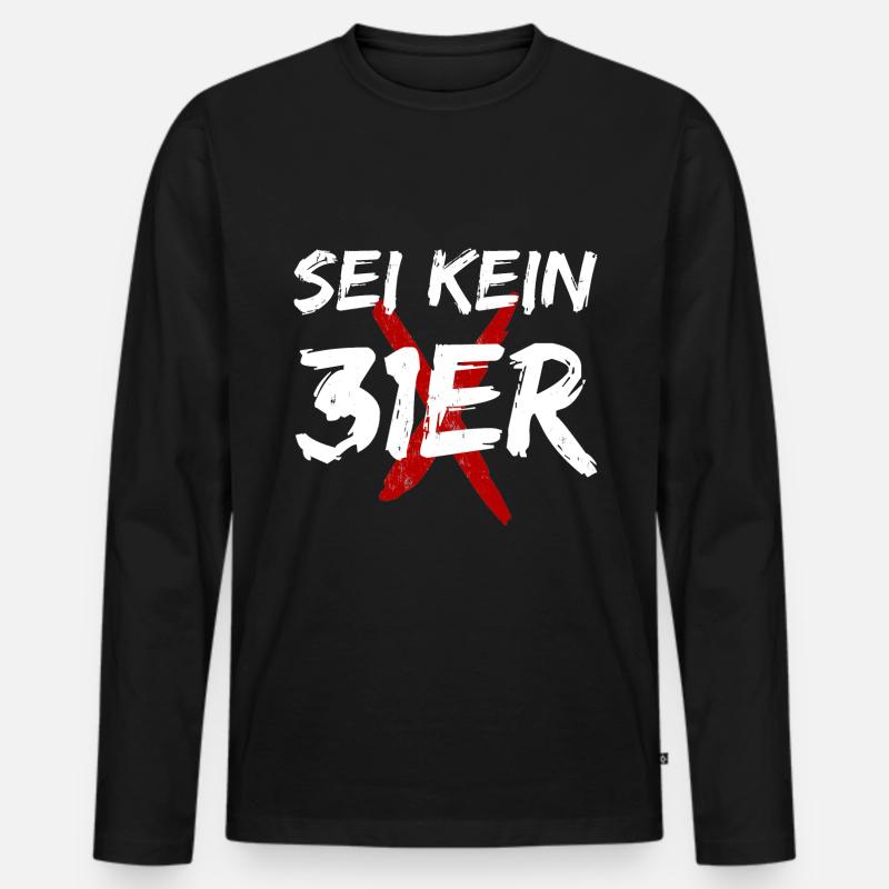 Richtiger 31er - Männer Premium Bio Langarmshirt - Schwarz