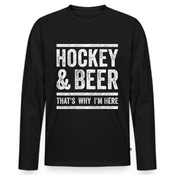 Hockey hockey beer funny saying gift - Men's Premium Organic Long Sleeve Shirt - black - Front - Nico (187cm)