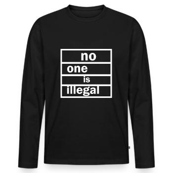 Dire anti-nazi - T-shirt manches longues Premium bio Homme - noir - Devant - Nico (187cm)