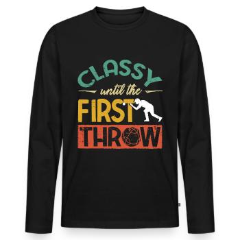 Bocce Ball Player Boules Bocce Funny Quote - Männer Premium Bio Langarmshirt - Schwarz - Vorne - Nico (187cm)