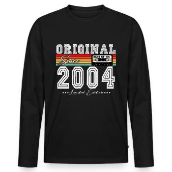 Original 2004 Vintage Vintage Anniversaire Rétro - T-shirt manches longues Premium bio Homme - noir - Devant - Nico (187cm)