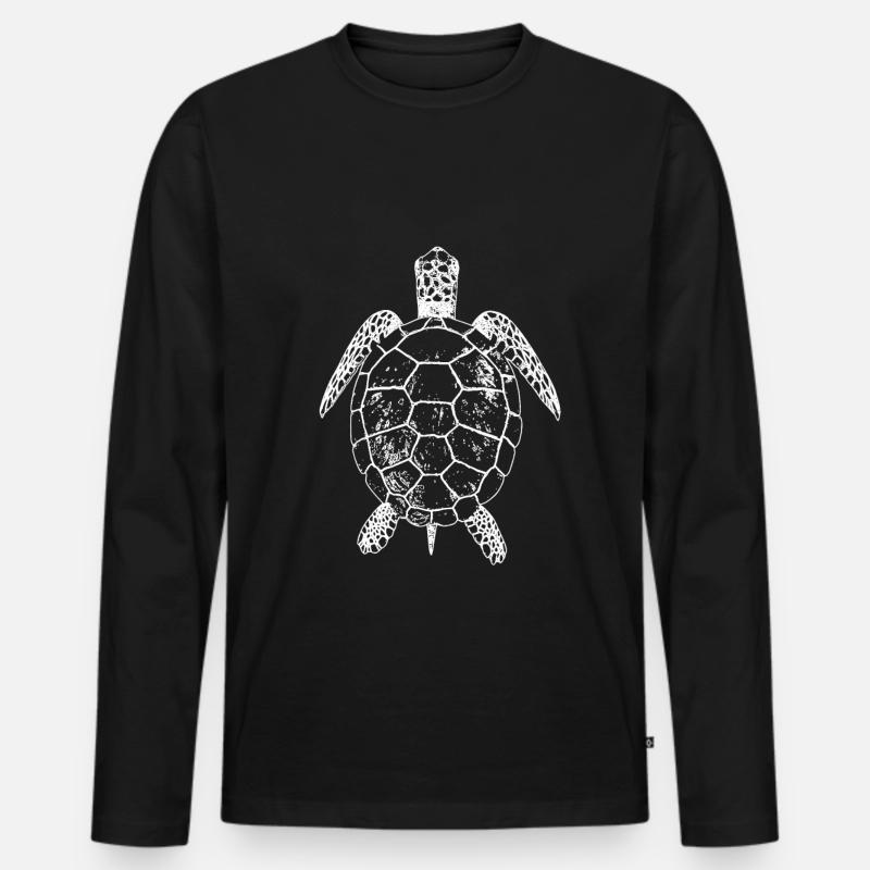 Schildkröte - Männer Premium Bio Langarmshirt - Schwarz