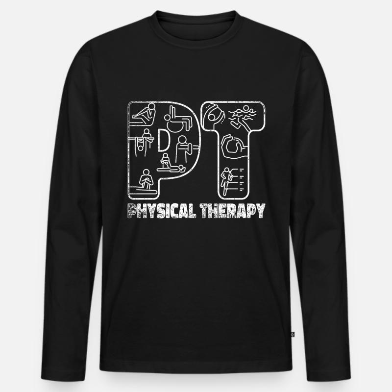 Physio Praxis Physiotherapie - Männer Premium Bio Langarmshirt - Schwarz