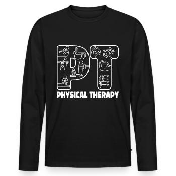 Physiotherapy physiotherapy - Men's Premium Organic Long Sleeve Shirt - black - Front - Nico (187cm)