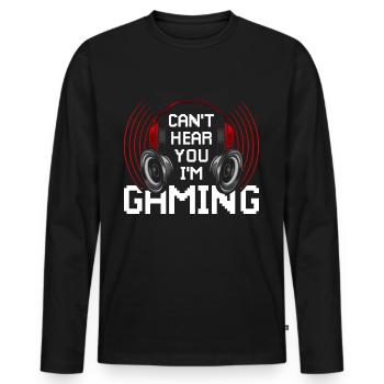 Jeux d'argent Jeux de hasard - T-shirt manches longues Premium bio Homme - noir - Devant - Nico (187cm)