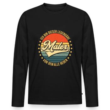 Legendärer Maler Malermeister Handwerker Sprüche - Männer Premium Bio Langarmshirt - Schwarz - Vorne - Nico (187cm)