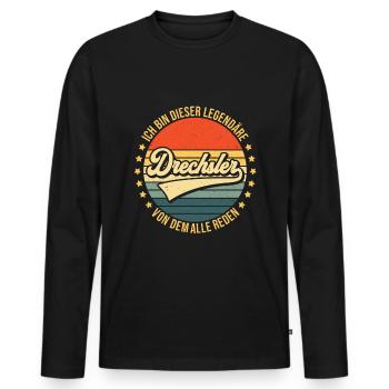 Legendärer Drechsler Drechseln Handwerker - Männer Premium Bio Langarmshirt - Schwarz - Vorne - Nico (187cm)