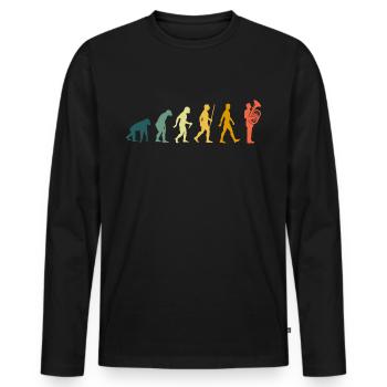 Tubaspieler Evolution Tubist Retro Musiker Tuba - Männer Premium Bio Langarmshirt - Schwarz - Vorne - Nico (187cm)