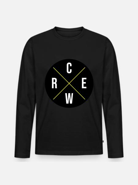 Crew Circle - Men's Premium Organic Long Sleeve Shirt - black
