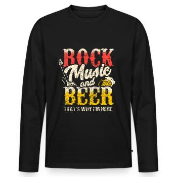 Rock Konzert Bier Rock and Roll Musik - Männer Premium Bio Langarmshirt - Schwarz - Vorne - Nico (187cm)