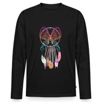 Schmetteling Traumfänger Hippie - Männer Premium Bio Langarmshirt - Schwarz - Vorne - Nico (187cm)