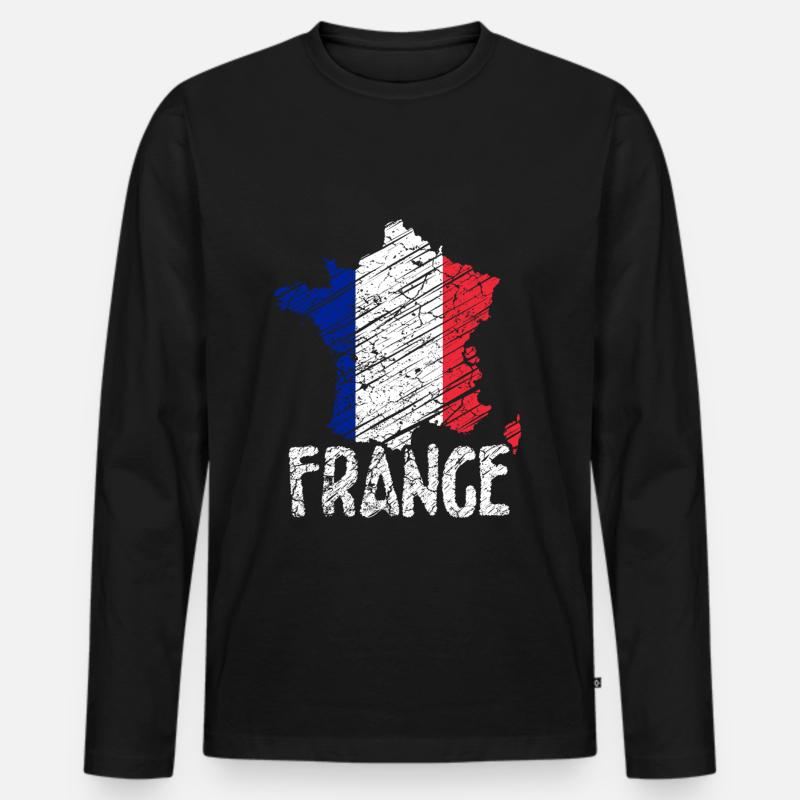 Frankreich Paris - Männer Premium Bio Langarmshirt - Schwarz