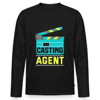Agent de casting Cinéma Producteur Acteur - T-shirt manches longues Premium bio Homme - noir - Devant - Nico (187cm)