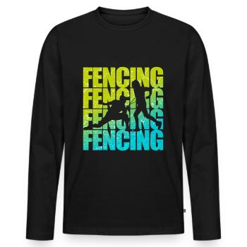 Fechten Degen Fechter Kampfsport - Männer Premium Bio Langarmshirt - Schwarz - Vorne - Nico (187cm)