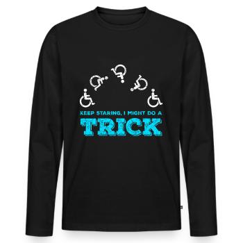 Rollstuhl Rollstuhlfahrer Behinderung Geschenk - Männer Premium Bio Langarmshirt - Schwarz - Vorne - Nico (187cm)