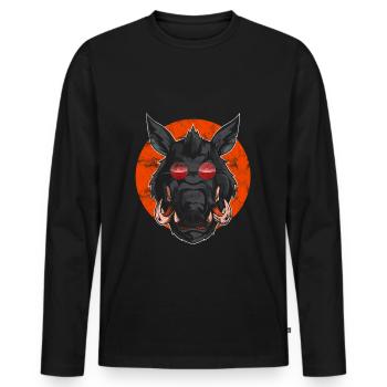 Wild boar hunting forester wild boar hunting trophy wild - Men's Premium Organic Long Sleeve Shirt - black - Front - Nico (187cm)