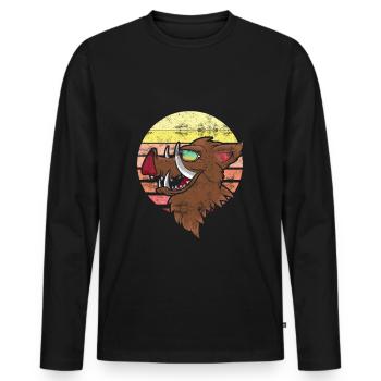 Wild boar hunting forester wild boar hunting trophy wild - Men's Premium Organic Long Sleeve Shirt - black - Front - Nico (187cm)