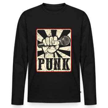 Punk music anarchy punk rock band concert gift - Men's Premium Organic Long Sleeve Shirt - black - Front - Nico (187cm)
