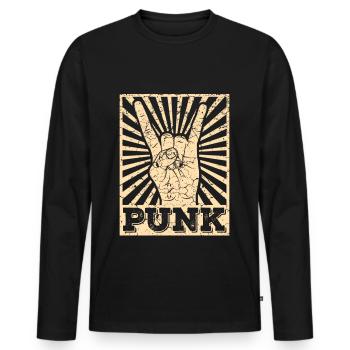 Punk music anarchy punk rock band concert gift - Men's Premium Organic Long Sleeve Shirt - black - Front - Nico (187cm)