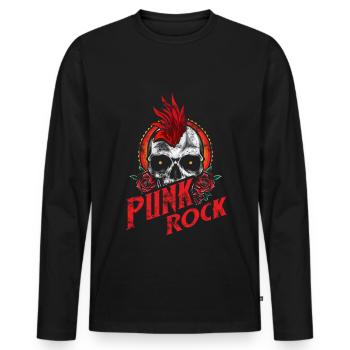 Punk skull punk rock punks punk rocker - Men's Premium Organic Long Sleeve Shirt - black - Front - Nico (187cm)
