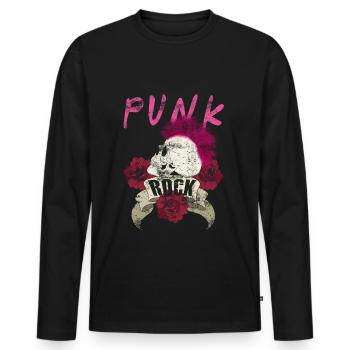 Musique punk punk rocker crâne punk punk - T-shirt manches longues Premium bio Homme - noir - Devant - Nico (187cm)