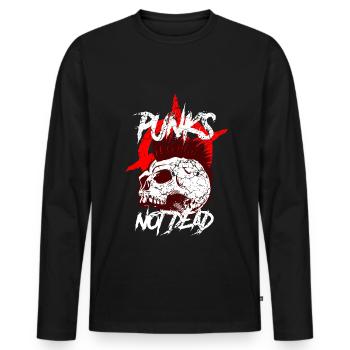 Punk Punk Rock Music Punks Anarchy Punk Gift - Men's Premium Organic Long Sleeve Shirt - black - Front - Nico (187cm)