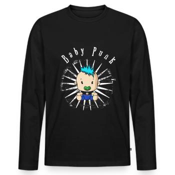 Punk punks punk punk rock punk rocker anarchie - T-shirt manches longues Premium bio Homme - noir - Devant - Nico (187cm)