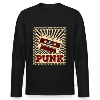 Punk Punks Punker Punkrock Punkrocker Anarchie 1 - Männer Premium Bio Langarmshirt - Schwarz - Vorne - Nico (187cm)