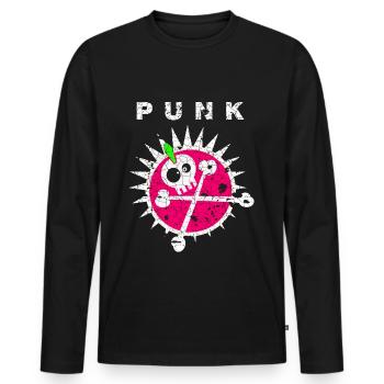Punk Punks Punker Punkrock Punkrocker Anarchie - Männer Premium Bio Langarmshirt - Schwarz - Vorne - Nico (187cm)