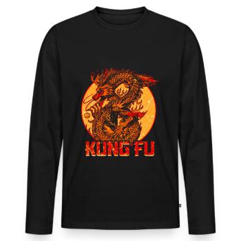 Kung Fu dragon china martial arts martial arts - Men's Premium Organic Long Sleeve Shirt - black - Front - Nico (187cm)