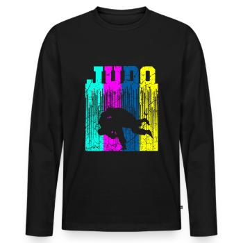 Judo - Men's Premium Organic Long Sleeve Shirt - black - Front - Nico (187cm)
