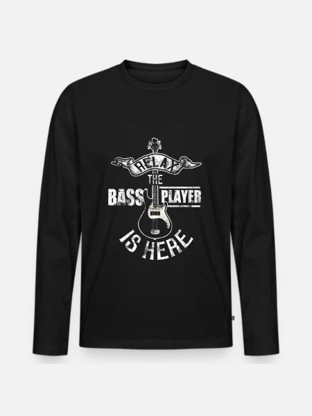 Bass Gitarre Bassist Spieler EADG Bassisten - Männer Premium Bio Langarmshirt - Schwarz