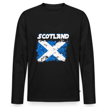 Schottland Flagge Schottisches Wappen Schottisch - Männer Premium Bio Langarmshirt - Schwarz - Vorne - Nico (187cm)