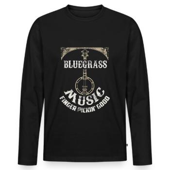Bluegrass Gitarren Musik Banjo Geschenk - Männer Premium Bio Langarmshirt - Schwarz - Vorne - Nico (187cm)