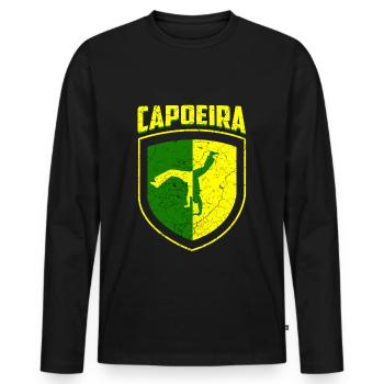 Capoeira - T-shirt manches longues Premium bio Homme - noir - Devant - Nico (187cm)