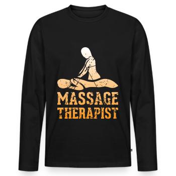 Massage therapist massage therapy - Men's Premium Organic Long Sleeve Shirt - black - Front - Nico (187cm)