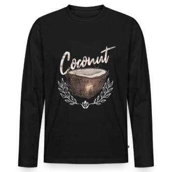 Coconut lover fruit coconut - Men's Premium Organic Long Sleeve Shirt - black - Front - Nico (187cm)