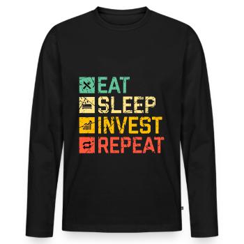 Finance - Men's Premium Organic Long Sleeve Shirt - black - Front - Nico (187cm)