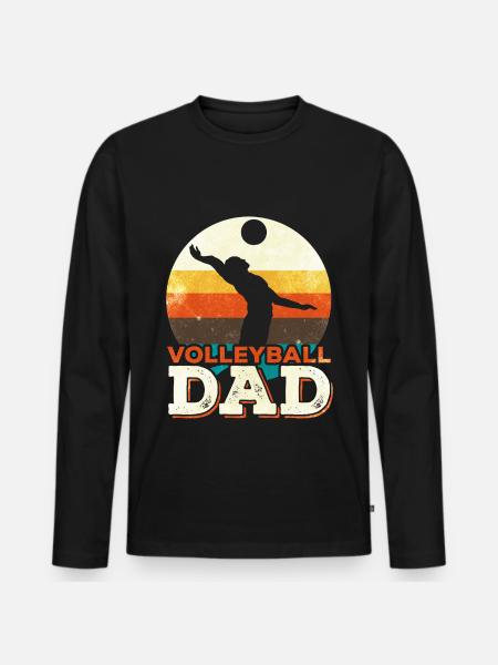 Volleyball Dad Volleyballer Father - Men's Premium Organic Long Sleeve Shirt - black