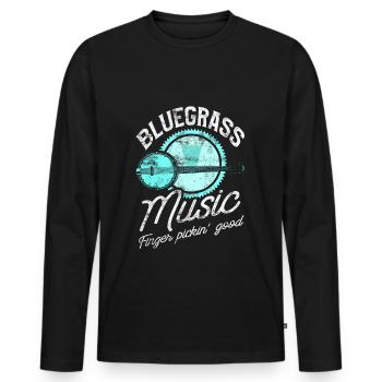Bluegrass Banjo Gitarrist - Männer Premium Bio Langarmshirt - Schwarz - Vorne - Nico (187cm)