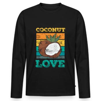 Coconut lover fruit coconut - Men's Premium Organic Long Sleeve Shirt - black - Front - Nico (187cm)