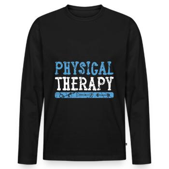 Physiotherapeut Beruf - Männer Premium Bio Langarmshirt - Schwarz - Vorne - Nico (187cm)