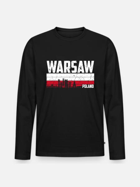 Warsaw Poland - Men's Premium Organic Long Sleeve Shirt - black