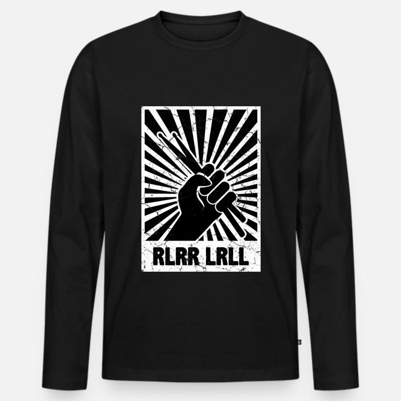 Schlagzeug Regel Drum Sticks - Männer Premium Bio Langarmshirt - Schwarz
